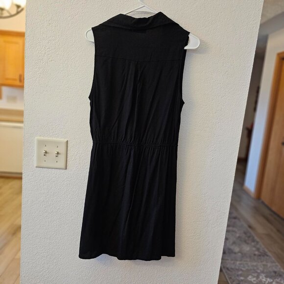 ULTRA FLIRT Black Dress Size XL Button Down Gold Collar Accents Sleeveless - Picture 8 of 9